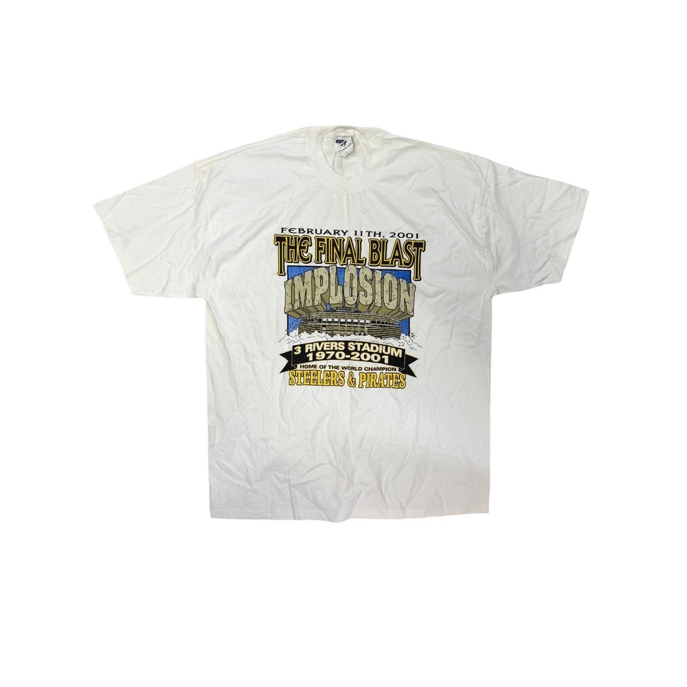 2001 Three Rivers Stadium Implosion T Shirt XL Steelers Pirates